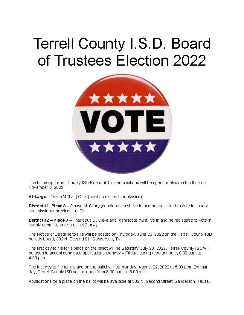  2022 School Board Election Information